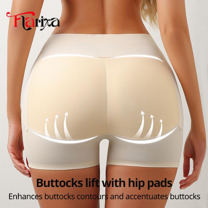 Flarixa 1pcs Waist Trainer Butt Lifter Body Shaper Women Hip Pads Shapewear Panties With Hooks Butt Padded Shorts Non Removable