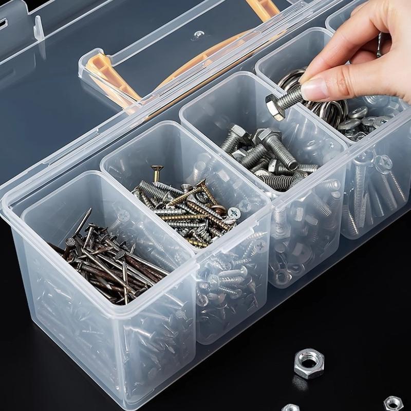 Cutie Organizator din Plastic Transparentă Cutie Portabilă pentru Scule Cutie de Depozitare Multipurpose pentru Scule de Electrician și Bormașină Carcasă pentru Scule de Feronerie
