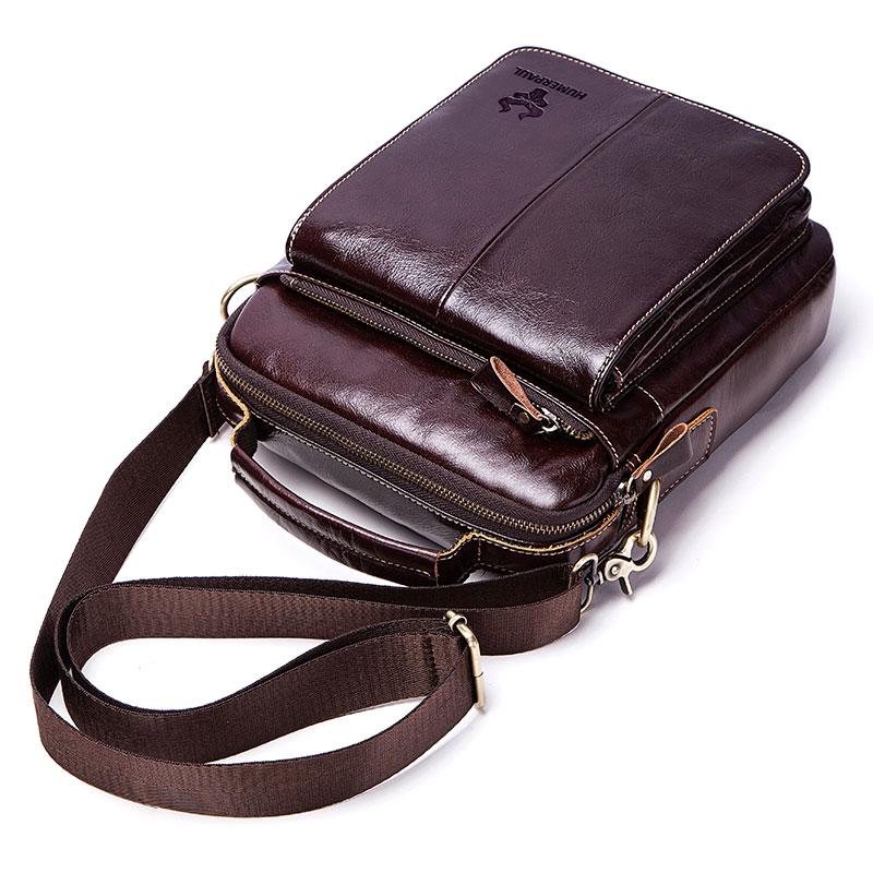 Humerpaul Luxury Brand Genuine Leather Messenger Bags Men Shoulder Bag Travel Crossbody Handbag Male Sling Clutch
