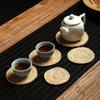 Teaware Round Tea Cup Mat Natural Loofah Fibre Teapot Pad Chinese Absorb Water Loofah Mat Teapot