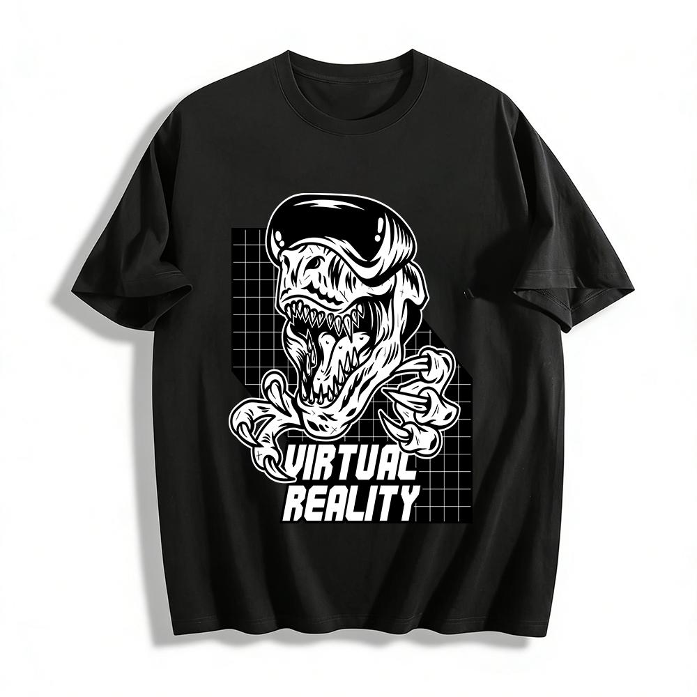 

VR Tyrannosaurus Print Street Style Unisex Casual T-Shirt Pure cotton T-shirt XXS