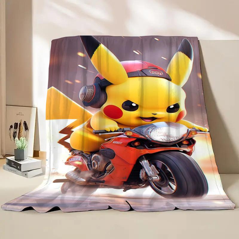 Anime Pokemon Flannel Fluffy Soft Blanket Pikachu Home Sofa Lunch Break,Throw Blanket For Kids Student Bed Blanket Nap Cover