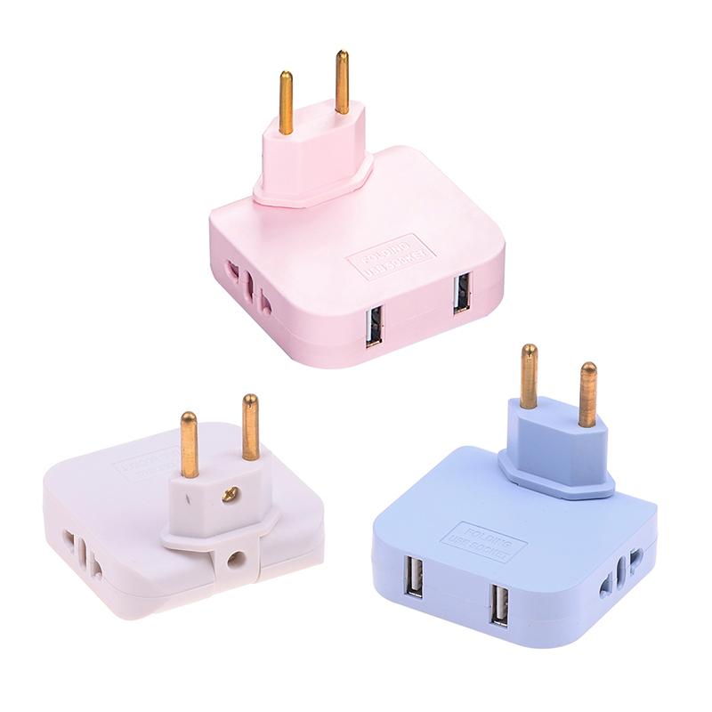 3 In 1 Eu Extension Plug With Usb For Mobile Phone Charging Converter Socket