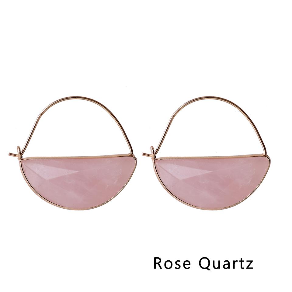 Moon Shape Natural Gemstone Earrings for Women Amethyst Earrings Wedding Festival Jewelry Gifts for Women