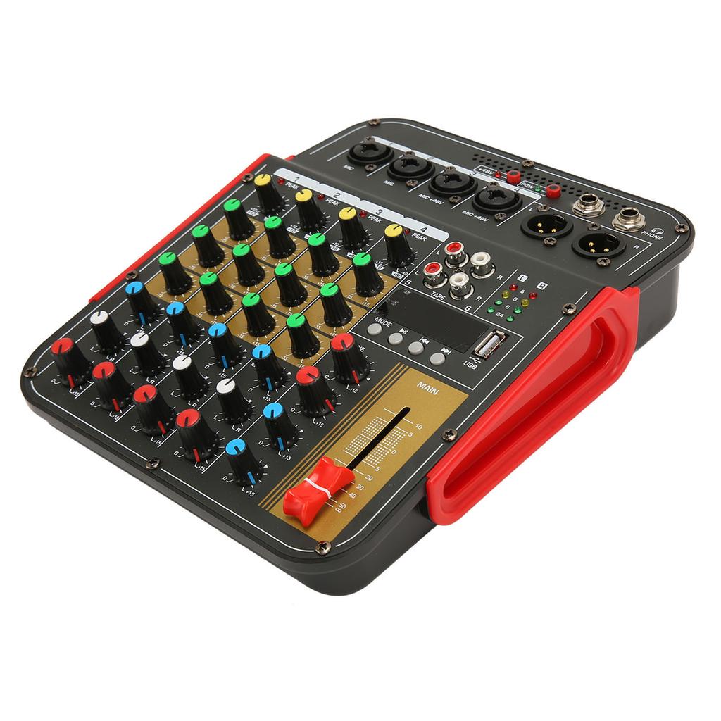 6 Channel Sound Mixer Bluetooth USB Professional Mixer Sound Board Consoler 48V DJ Mixer for Live