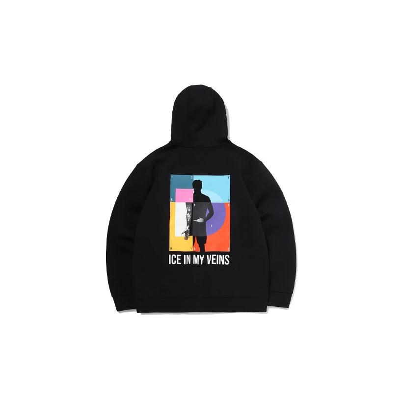 

Толстовка-пуловер свободного кроя с принтом в стиле колор-блок серии Li Ning Wade для мужчин, черная AWDQA91-1 XL