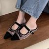 Fashion Bailamos Spring New Brand Women Flats Fashion Square Low Heel Ladies Elegant Baot Shoes Round Toe Dress Single Shoes