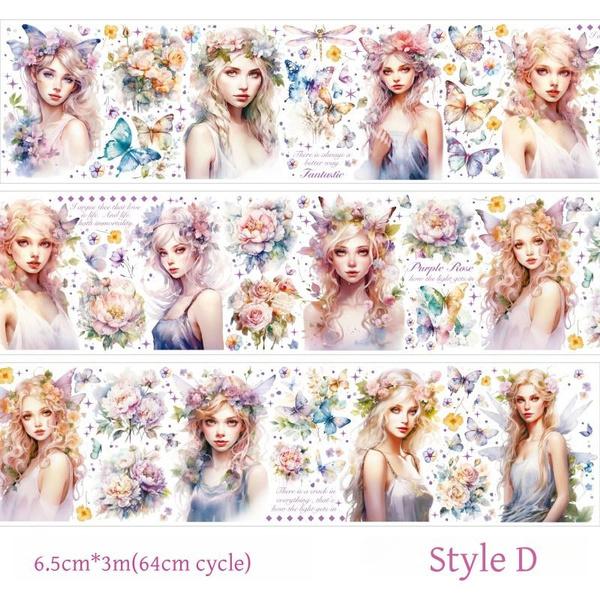 

1Roll Girl s Flower Dream Series PET Tape Скрапбукинг Наклейки Идеальный Коллаж Журналирование Дневник Рукоделие Товары Для Сделай Сам