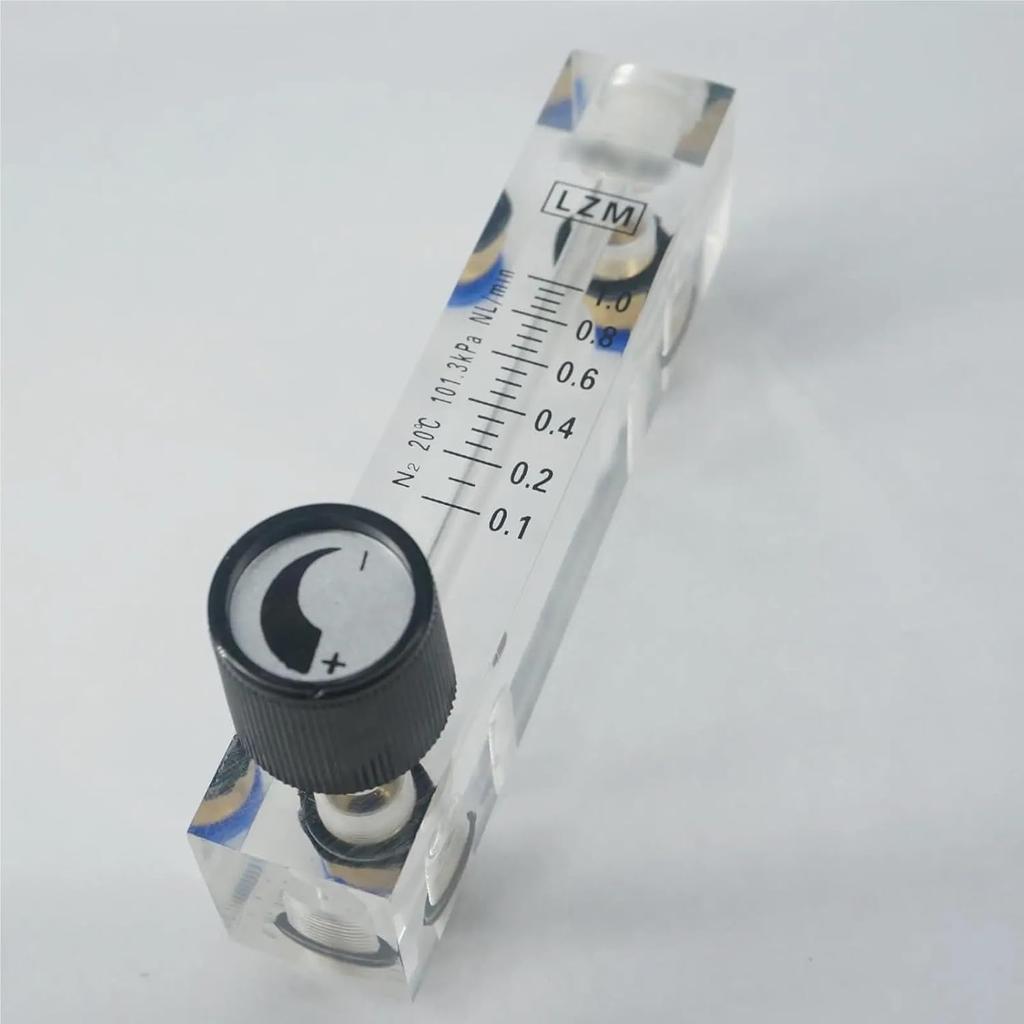 0.1-0.4 0.1-1 0.15-1.5 2-25 0.5-5 1-10 1.5-15 2-20L/min LZM-6T N2 Nitrogen Flowmeter Rotameter with Valve Push In 6mm Tube(2-20L Per Min)