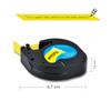 10STK 12mm LetraTag LT91202 LT 91202 Merketape Plast Svart på gult for Dymo letra tag Maskin LT-100H, LT-110T, QX 50