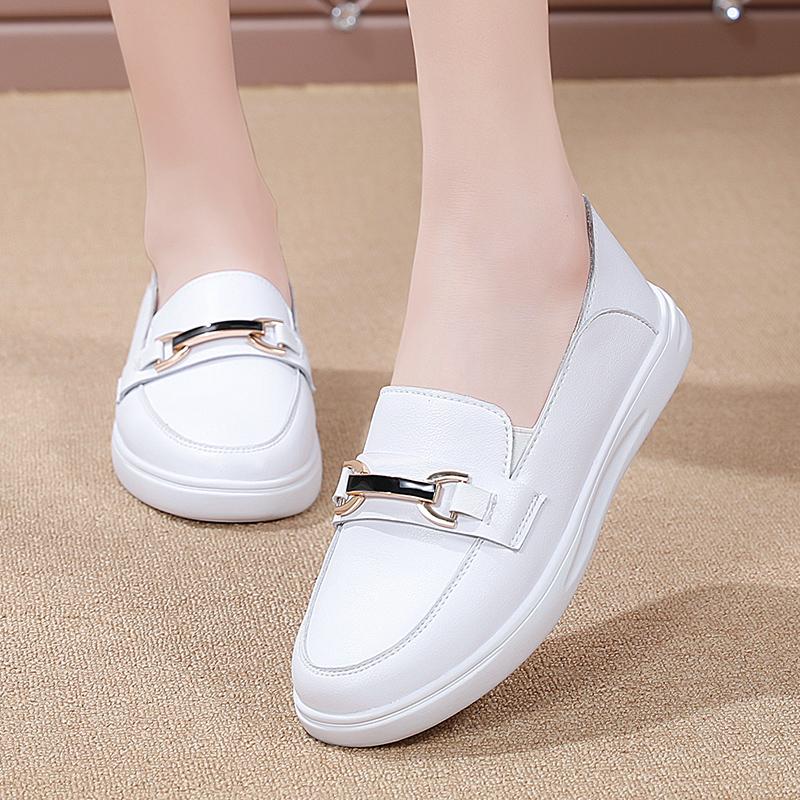 

Женские мокасины на платформе, массивные, летние, повседневные, белые, офисные туфли для женщин EU:40 белый