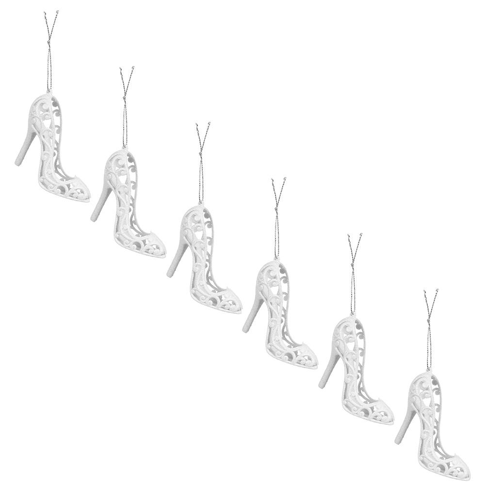 

6 шт. Подвеска на елку в форме туфель на высоком каблуке, Рождественские украшения, Праздничные принадлежности, Домашний декор, Подвесной декор с колокольчиками 7.00X7.00X2.00CM