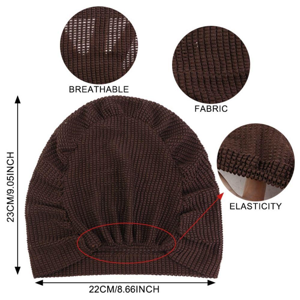 Elastic Hood Solid Color Postpartum Hat Comfortable Crinkle Hijab Turban Summer
