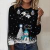 2025 Høst & Vinter Dame Ny Casual Rund Hals Langermet Topp 3D Julemønster Ideell Halloween Julegave