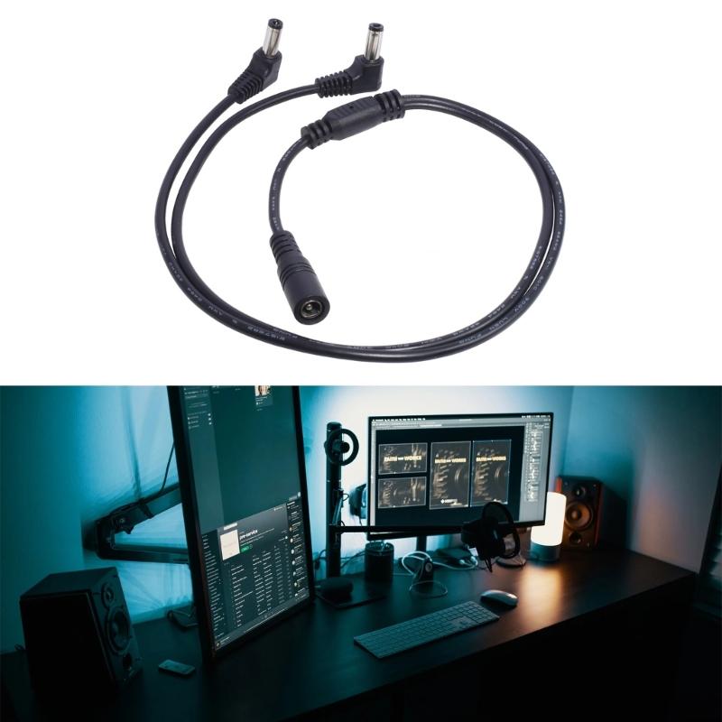 5.5mmx2.1mm 1 Female To 2 Male Connector Male To Female Plug DC Power Splitter Cable CCTV LED Strip Light Power Supply