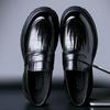 Autumn New Casual Leather Shoes Men's Leather One-pedal Loafers First Layer Cowhide Business Dress Commuter Leather Shoes Tide