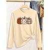 Halloween Elegant Long Sleeve T Shirt Gift For Women Plaid Floral Patchwork Three Styles Bowknot Pumpkin Retro Stitching Autumn Pattern Print Tops