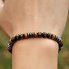 New Men Bracelet Natural Stone Handmade Wooden Braslet Beaded Rosary Braclet Hombre