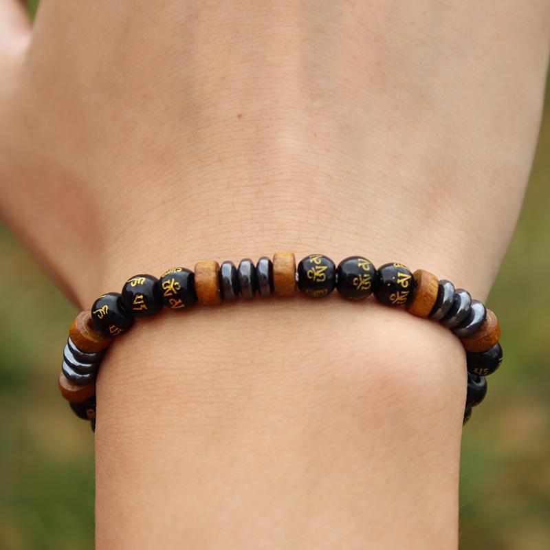 New Men Bracelet Natural Stone Handmade Wooden Braslet Beaded Rosary Braclet Hombre