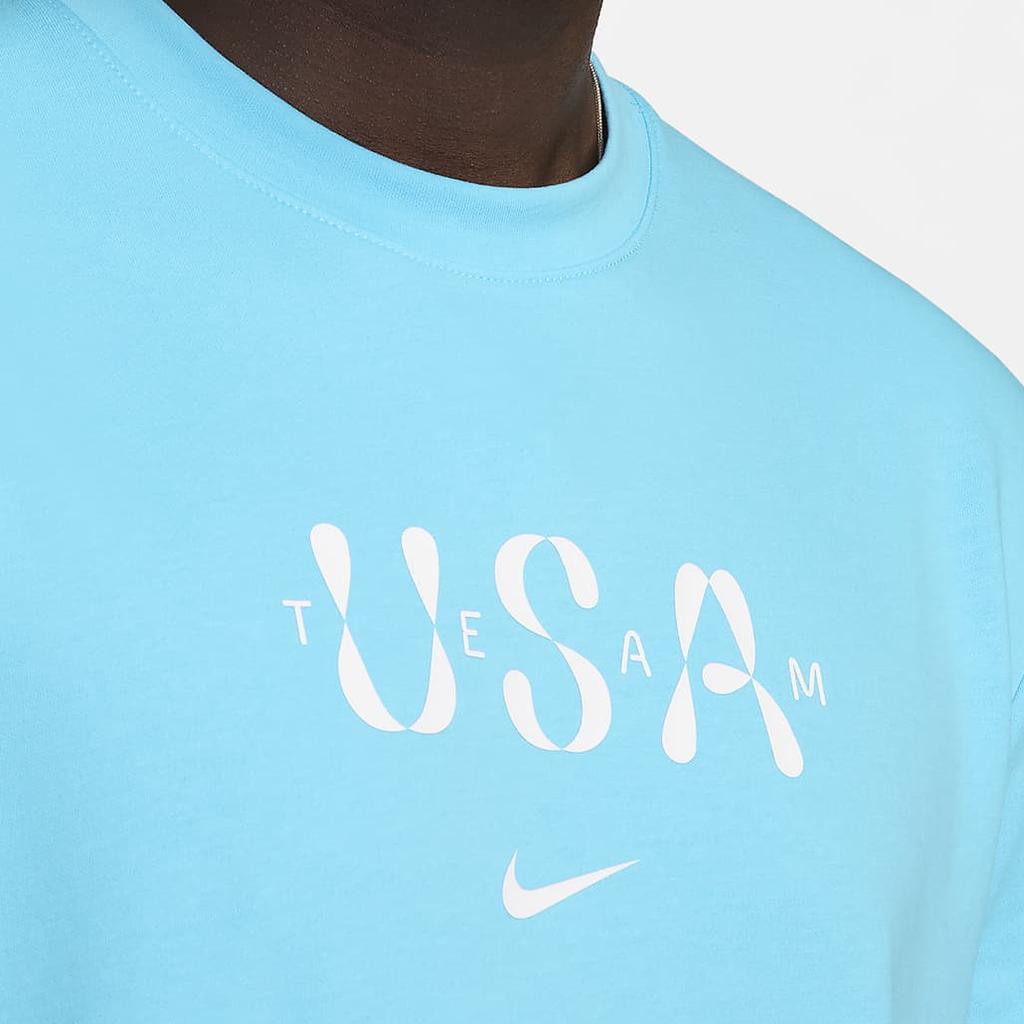 Nike USA Primary Dri-FIT Weich Bequem Kühl Kurzarm T-Shirt Herren Tops Ozeanblau FN1092-416