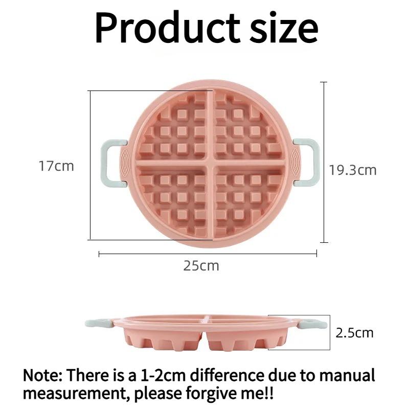 1pc Air fryer silicone waffle mold, foldable, with handle, heat-resistant, household baking tool, cake mold, DIY kitchen tools