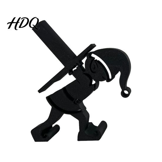 Novelty Paper Roll Storage Christmas Elf Towel Holder 3D Printed Matte Black Tissue Holder Stand Sleigh Silhouette Decorative for Kitchen