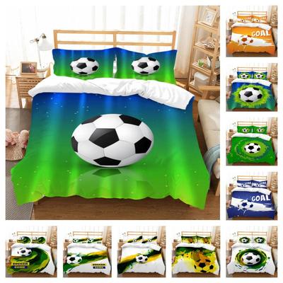 Bettbezug 3D Fußball Bettwäsche Kissenbezug Bettbezüge Home Bettwäsche Dekor Mikrofaser Waschbar Tagesdecken Bett Set