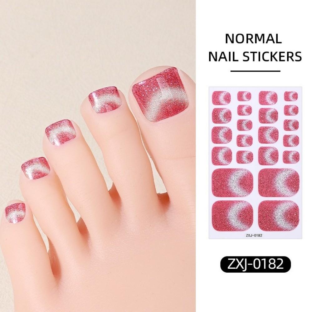 6Sheets Shimmering Glitter Toenail Stickers Colorful Toe Nail Sticker Summer Use