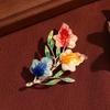 Imitation Enamel Colored Leaf Brooch Fashionable Retro Niche Design Versatile High-end Clothing Brooch Anti-light