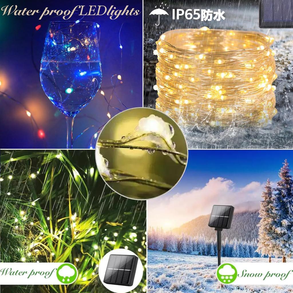 Waterproof LED String Lights X 2 X 100 200 LED Fairy String 10m X 8 Waterproof and Perfect for Christmas New and Christmas Decorations X Solar-Powered