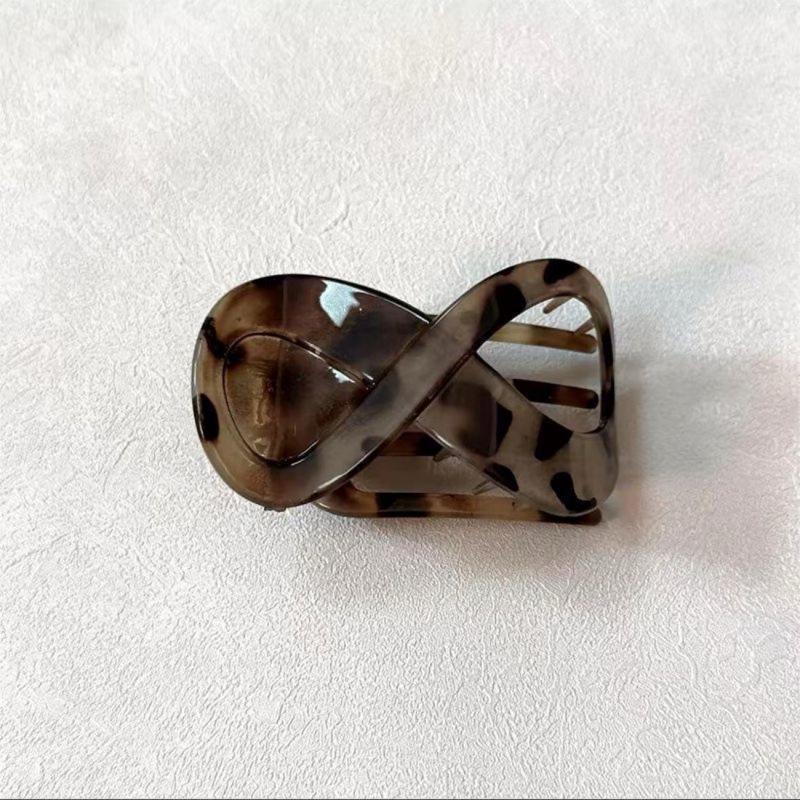 Матовая заколка-коготь для волос с леопардовым горошком - Высококачественный аксессуар для прически «восьмерка».