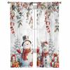 Christmas Snowman Snowflake Sheer Curtains for Living Room Decoration Window Curtains Kitchen Tulle Voile Curtains
