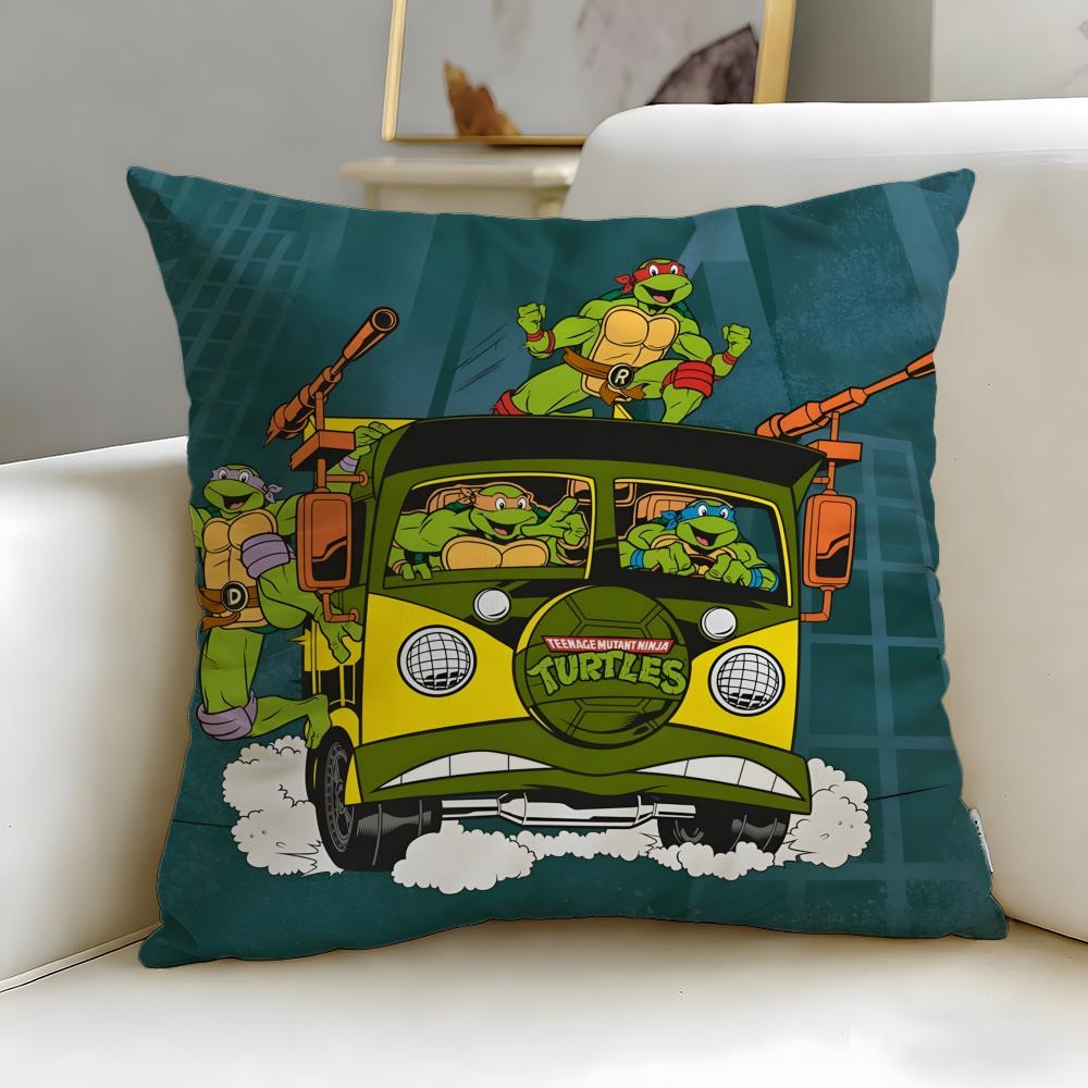 Cartoon Teenage Mutant Ninja Turtles Cushion Cover Soft & Easy-Wash Pillow Case – Versatile for Couch, Bed, Travel and Office