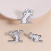 Fun Emotion Figure Enamel Pin Simple Outline Goofy Gesture Line Alloy Brooches Lapel Fashion Badge Jewelry Gift For Friends