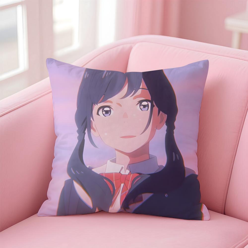 Weathering with You Cushion Cover Comfortable Reversible Pillow Cover Ideal for Car Sofa Bedroom & Beyond