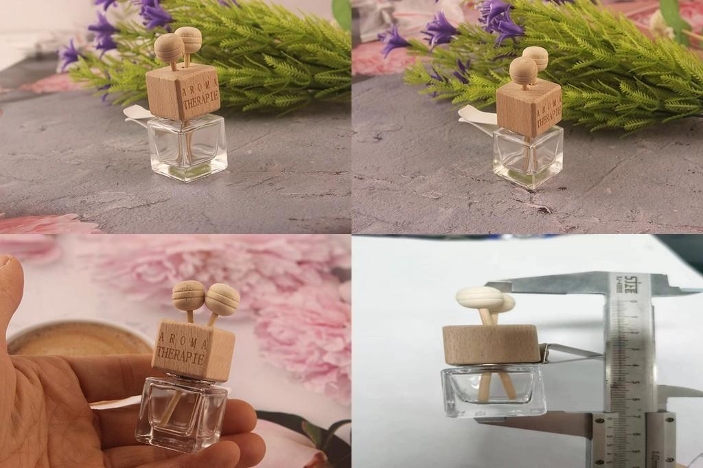 Direct Sale Car Aromatherapy Bottle Traditional Chinese Style Square Glass Perfume Bottle