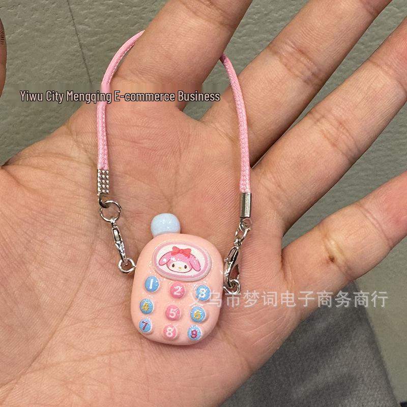 Miniature Bright Color Phone Model for OB11 Doll with Pendant Accessories
