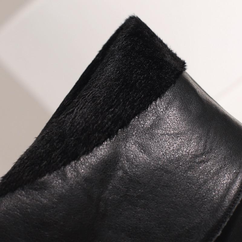 Vintage Knee High Boots Women Black PU Leather Low Heels Buckle Riding Boot Female Winter Shoes Ladies Large Size 48 Brand