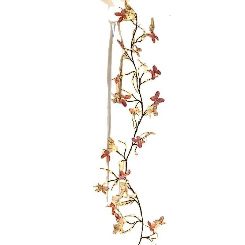 LED Butterfly Vine Light Bending Peach Blossom Cherry Blossom Vine Light Maple Leaf Macaron Rose Flower Light