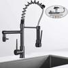 Sink Faucet, Black Kitchen Faucet with Pull Down Sprayer Commercial Stainless Steel Laundry Single Handle Pull Out Kitchen Faucets Black
