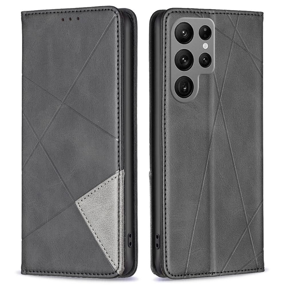 For Samsung Galaxy S24 Ultra Case Magnetic Closing PU Leather Phone Cover with Card Slots