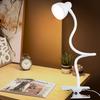 360° Adjustable LED Clip On Desk Lamp, USB Power Tabletop Reading Light - 3 Color Portable Flexible Neck Light for Home Office