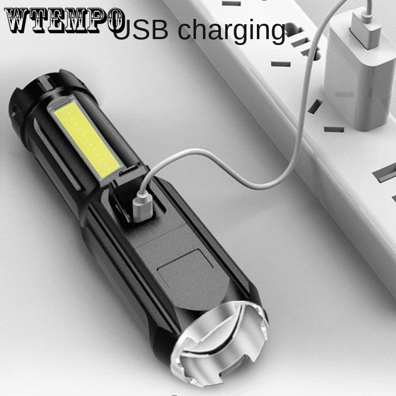 Camping Waterproof Searchlight Portable Home Cob Side Light Usb Rechargeable Outdoor High Power Mini Strong Light Flashlight