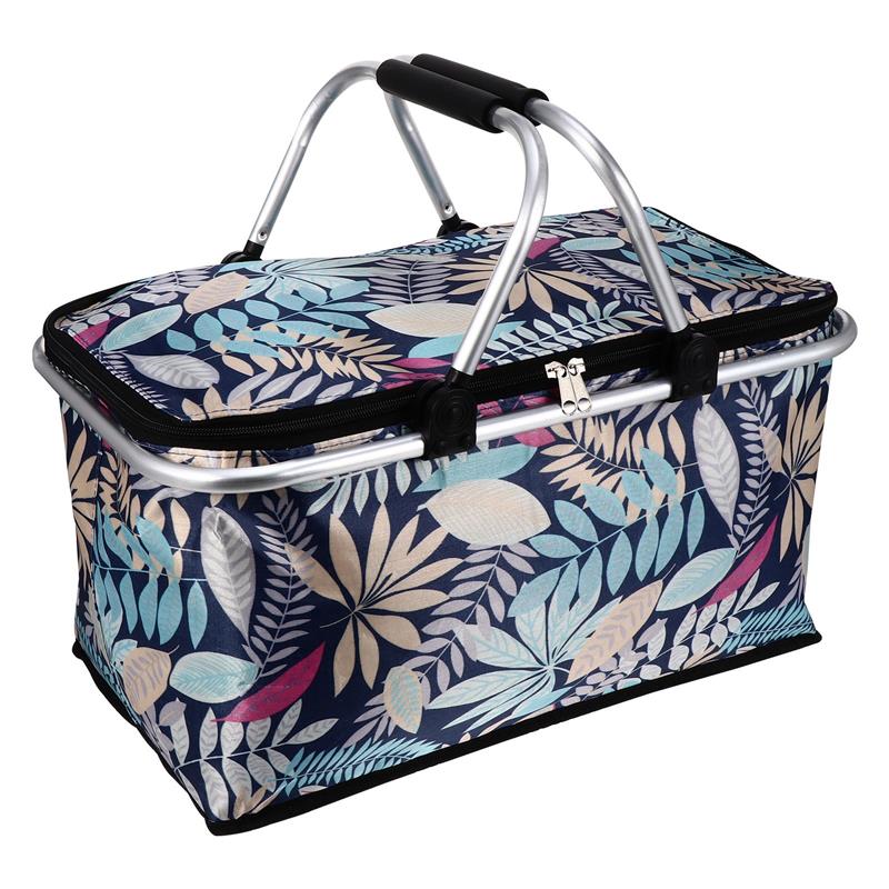 30L Lunchkorb mit großem Fassungsvermögen, zusammenklappbar, isoliert, Picknicktasche, Klappkorb, für Outdoor-Camping, Reise-Mahlzeittasche