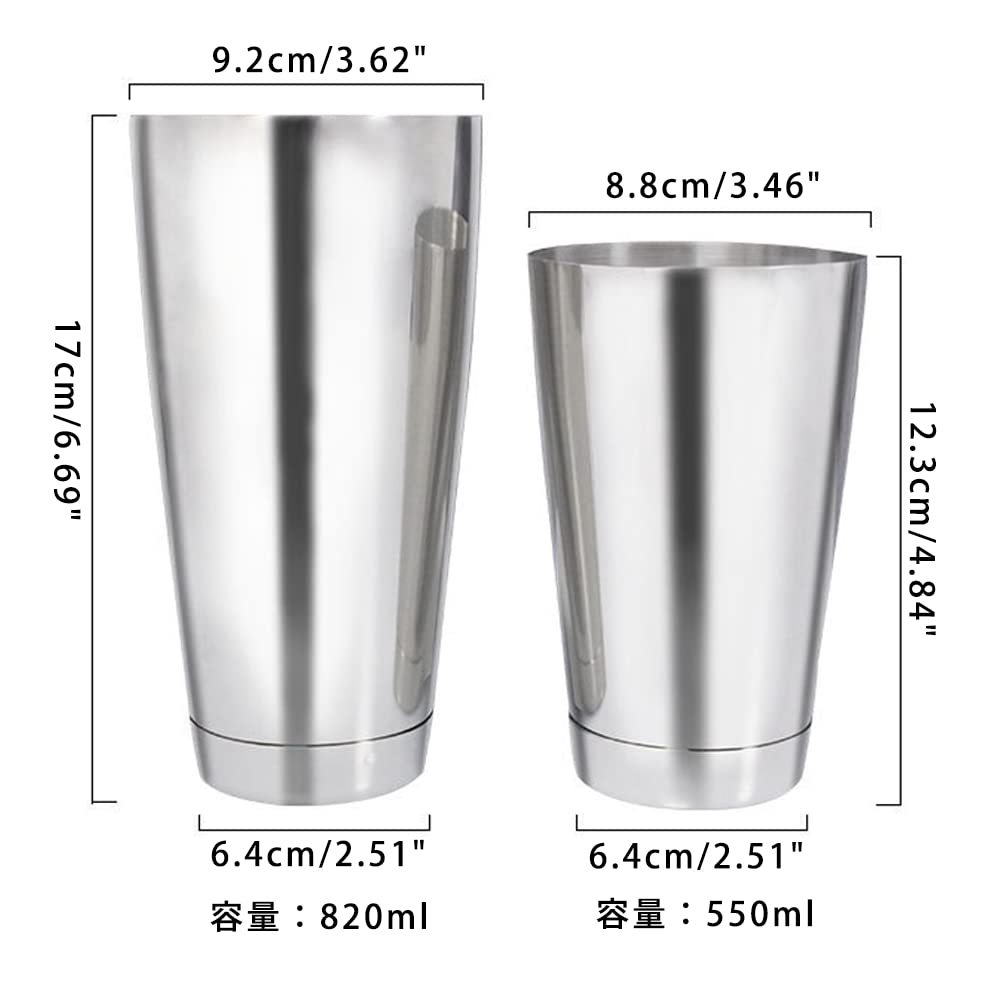 WOMLEX Bostonský koktejlový šejkr 820ml a 550ml (stříbrný)