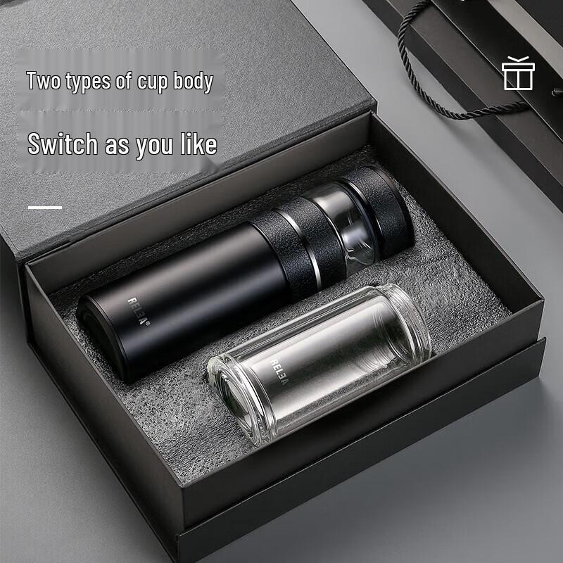 RELEA 316 Stainless Steel Insulated Mug & Borosilicate Glass Cup Set