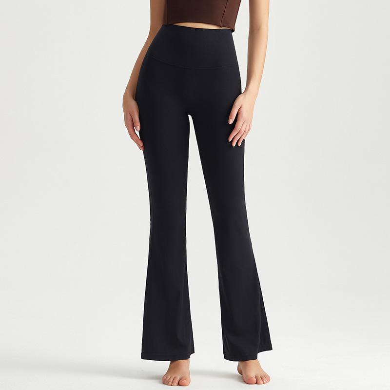 

High-Waisted Micro-Flare Yoga Pants - Nude Feel, Butt-Lifting, High Elasticity, Fitness & Running Pants for Women Large