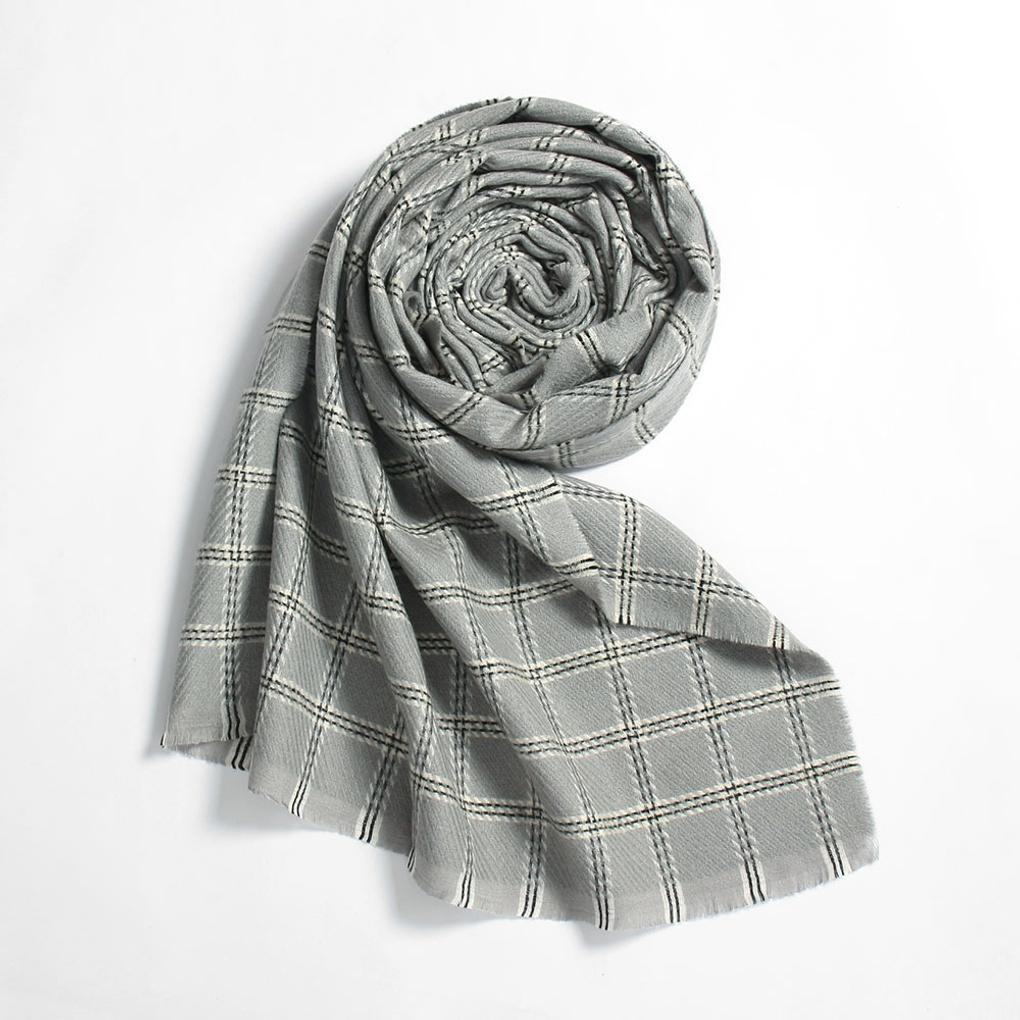 Cashmere Check Mood Long Muffler Shawl for Fall/Winter