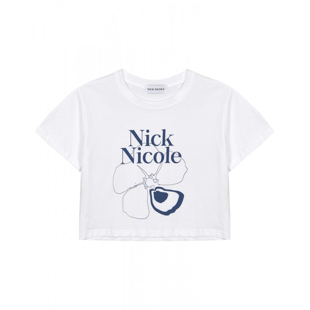 

NICKNICOLE NICOLE CROP FLOWER HALF TEENAVY