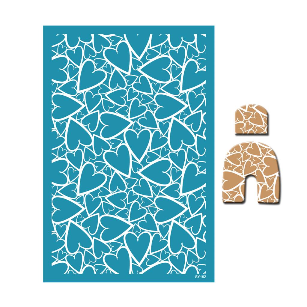 Heart Silk Screen Stencil for Clay Reusable Silkscreen Print for DIY Printing Jewelry Earrings Valentines Day Decoration